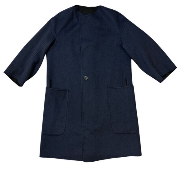 Jil Sander Cashmere Coat Jacket Reversible Italy Minimalist Quiet Luxury Sz 36 - Picture 7 of 16